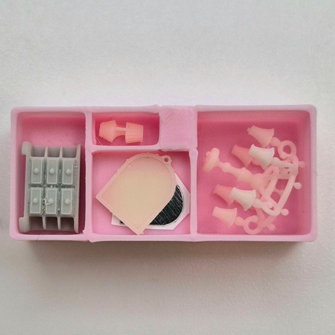 Cabinet/Chandelier/Mirror - 3D Printed Kit - Ivette Orellana - 1/144 Scale Dollhouse Miniature