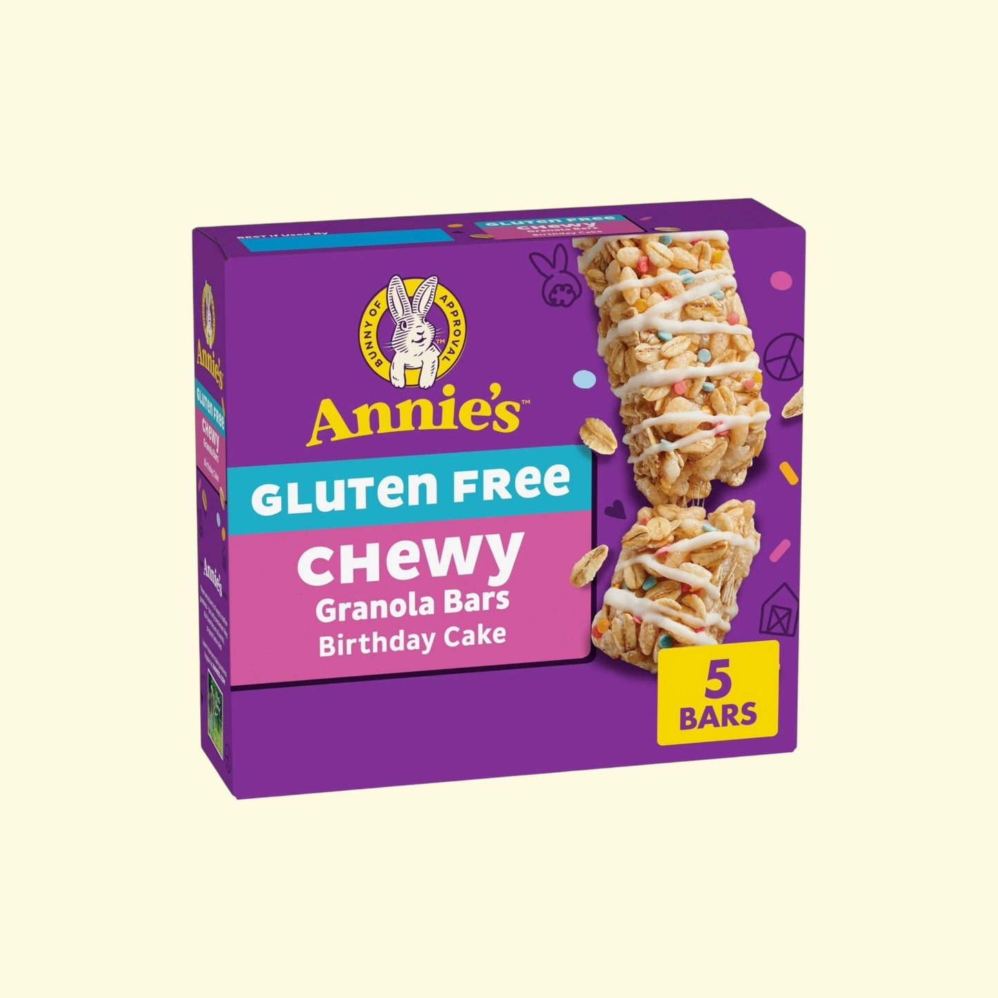 Annie's Chewy Granola Bars, Birthday Cake, 5 Bars, 4.9 oz