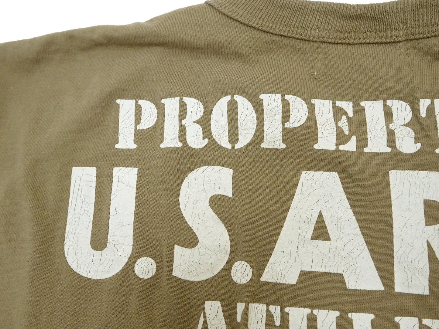 Buzz Rickson T-shirt Men's U.S. Army Athletic Department Military Graphic Short Sleeve Loopwheeled Tee BR79348 135 Khaki