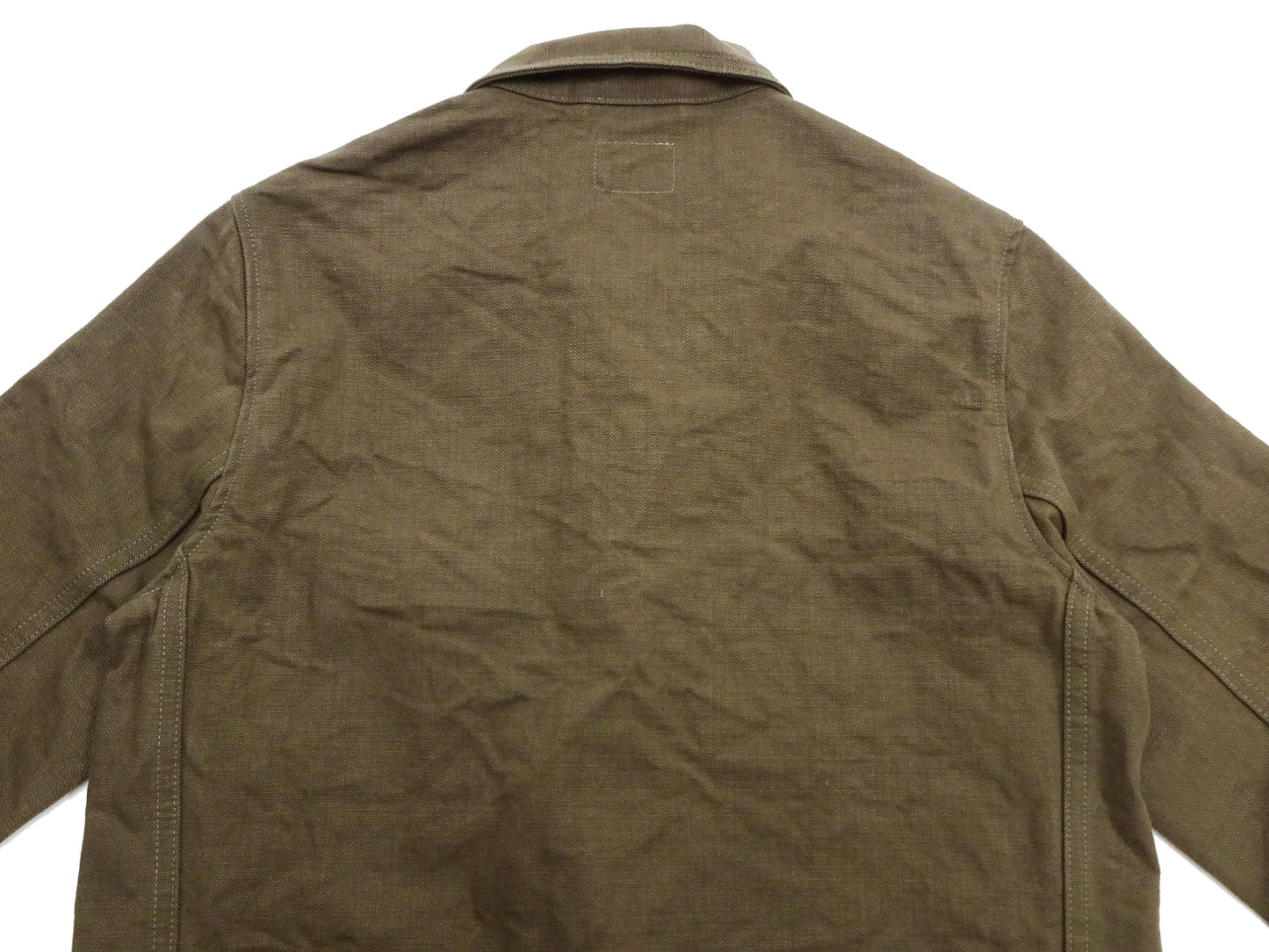 Oni Denim Chore Coat ONI-03100-HOX Men's Casual Modern-Fit Sulfur-Dyed Cotton Slub Oxford Weave Work Jacket Olive-Green One-Wash