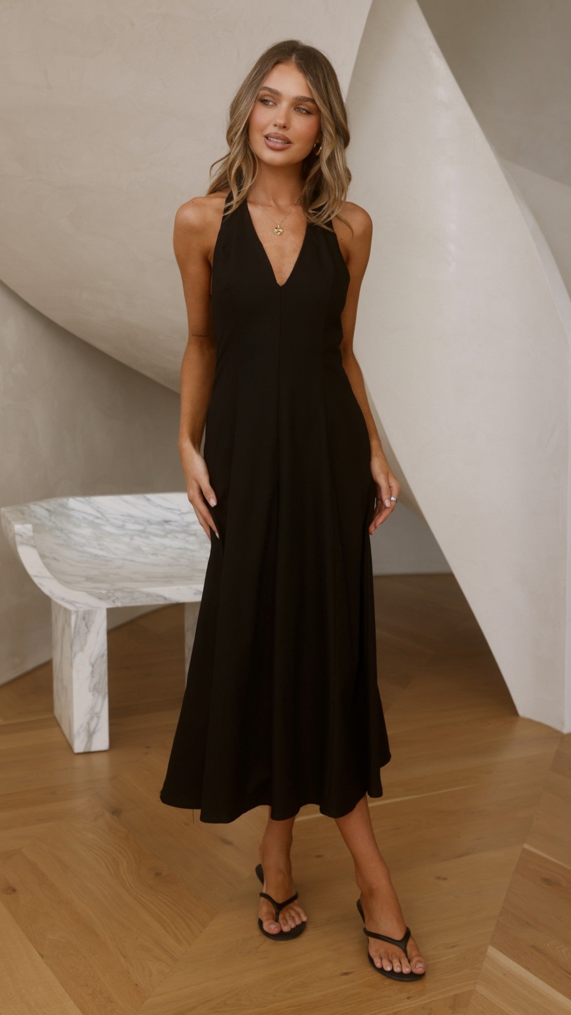 Chandler Midi Dress - Black