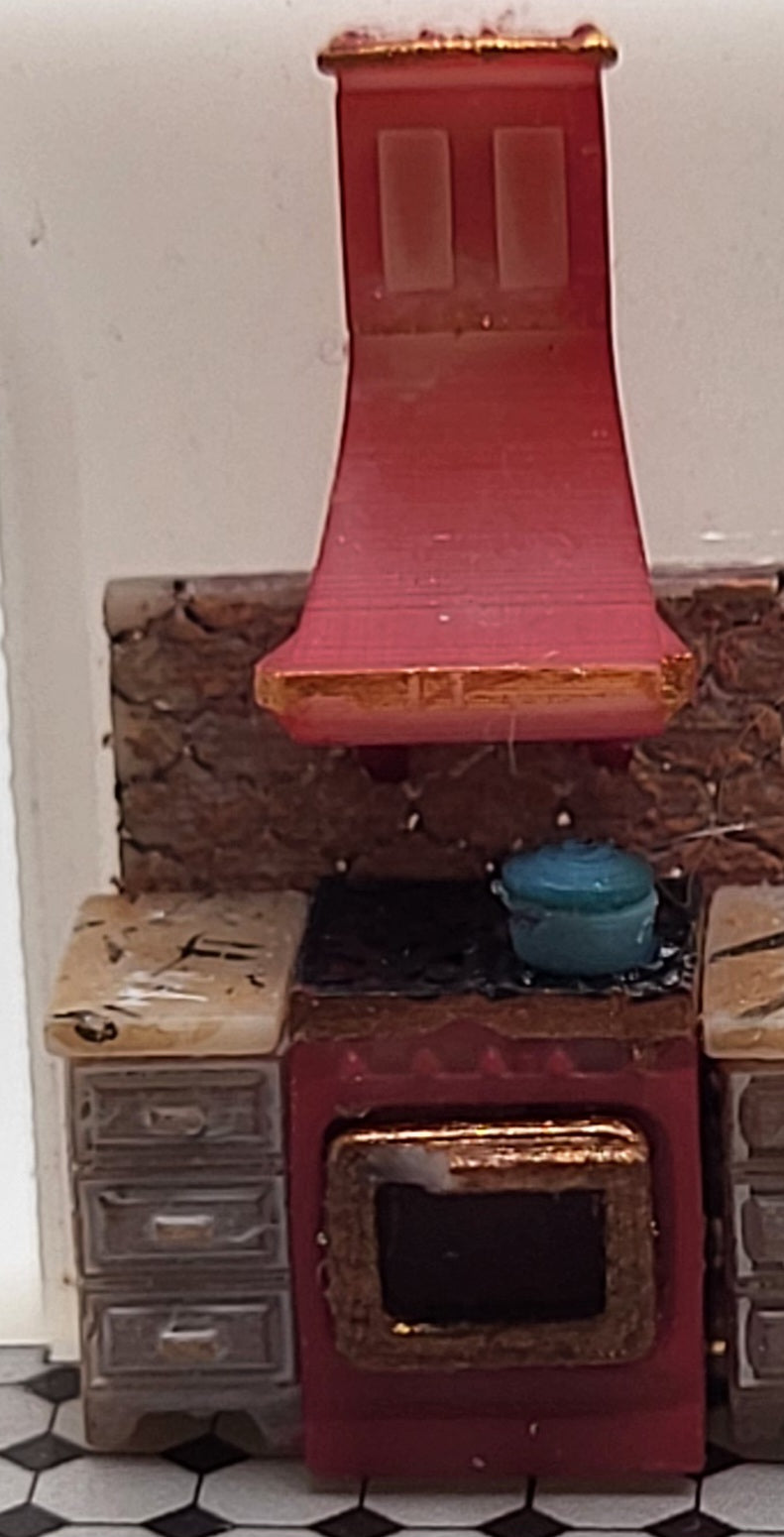 Stove & Range Hood - 3D Printed Kit - Ivette Orellana - 1/144 Scale Dollhouse Miniature