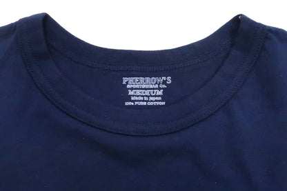 Pherrows 2-Pack T-shirts Men's Pack of two T-shirts Plain Solid Color Lightweight Short Sleeve Loopwheel Tee Pherrow's 2PACK-TEE Navy-Blue