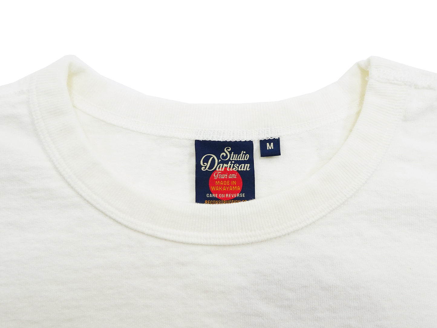 Studio D'artisan Plain T-Shirt Made from Heavyweight Loopwheeled Jersey Fabric Men's Tsuri-Ami Short Sleeve Tee 9913 Off-White
