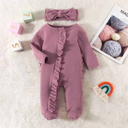 MATILDA Waffle Knit Jumpsuit with Headband