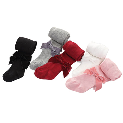VELVET BOW Tights