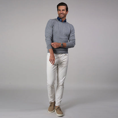 Semi-Spread Collar Polo Blue Polka Dot