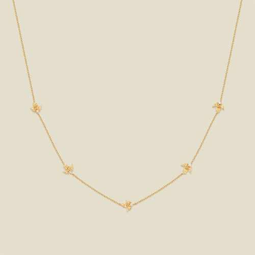 December CZ Birth Flower Station Necklace