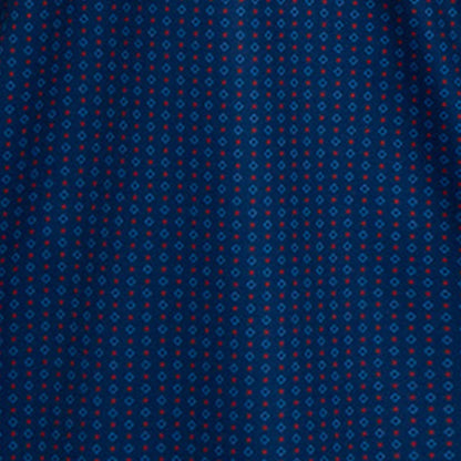 Semi-Spread Collar Polo Diamond Dot Red and Navy