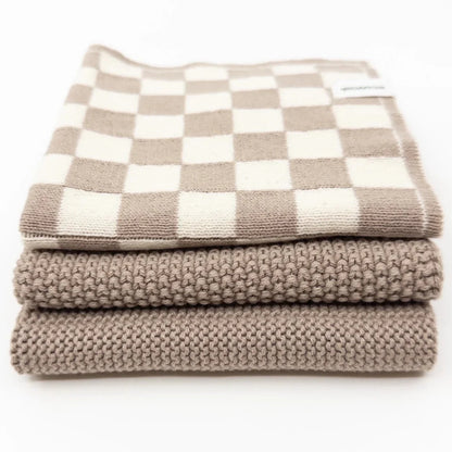 Ecovask Dish Cloth 3pc Variety Pack Organic Cotton