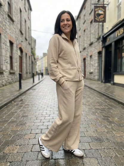 Demi Beige Zip Thru Tracksuit