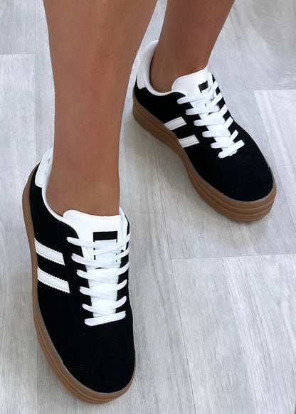 Stefany Black Suede Sneakers