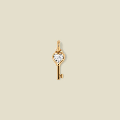 CZ Heart Key Charm | Final Sale