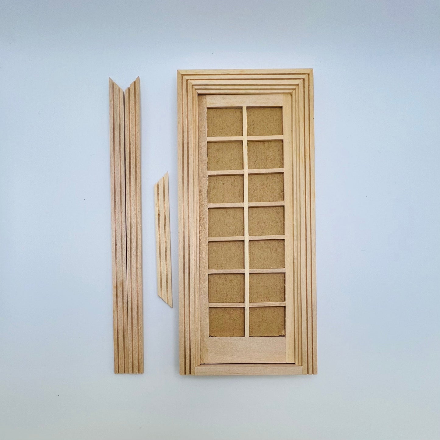 Single French Door - Unfinished - 1/12 Scale Dollhouse Miniature