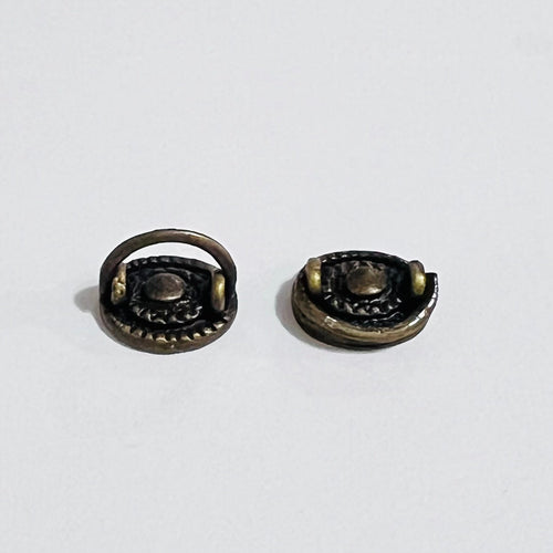 Set of Two Drawer Pulls - Antique Brass