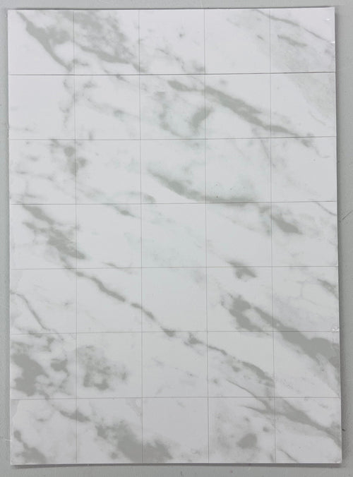 Marble Tiles Vinyl Flooring - 1/12 Scale Dollhouse Miniature