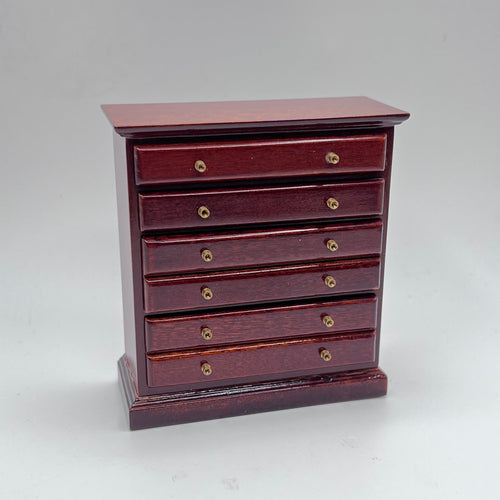 Bombay Co Dresser - Six Drawers - 1/12 Scale Dollhouse Miniature