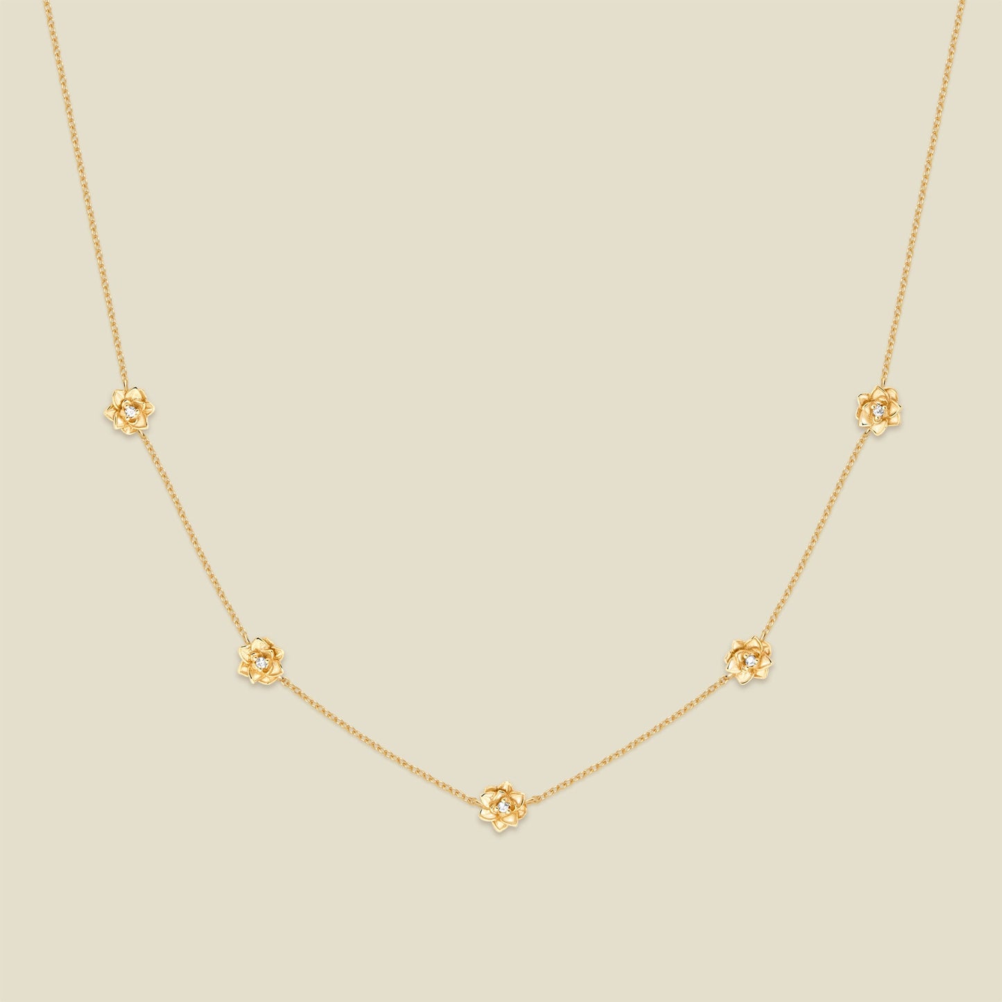 July CZ Birth Flower Station Necklace
