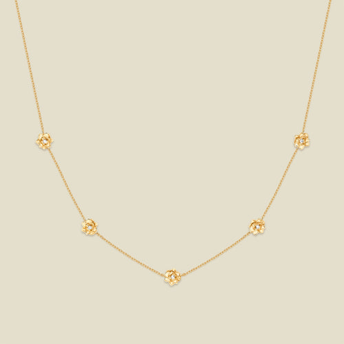 July CZ Birth Flower Station Necklace