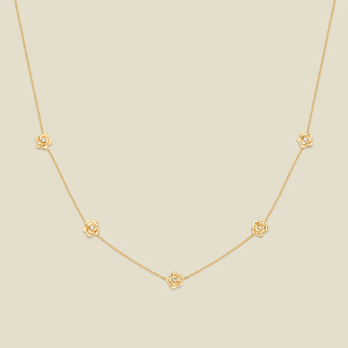 June CZ Birth Flower Station Necklace