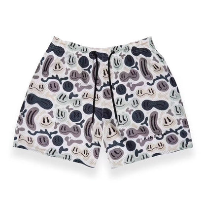 EE print shorts logo sweatpants mesh drawstring American shorts