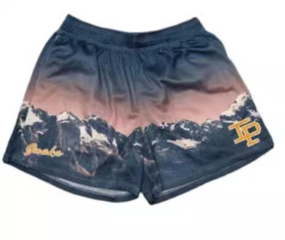 EE print shorts logo sweatpants mesh drawstring American shorts