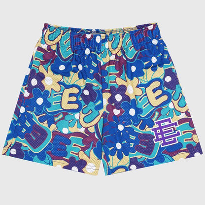 New EE American casual fitness shorts muscular men sports quarter pants mesh breathable style European and American stars with the same style