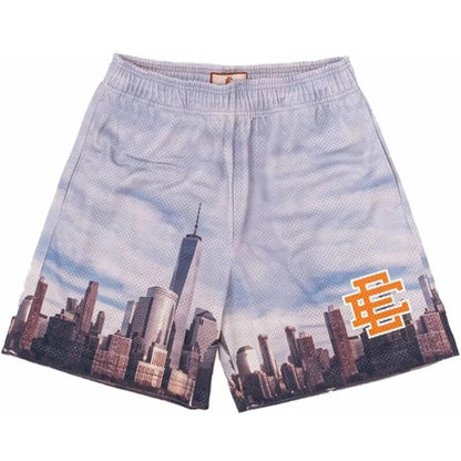 EE print shorts logo sweatpants mesh drawstring American shorts