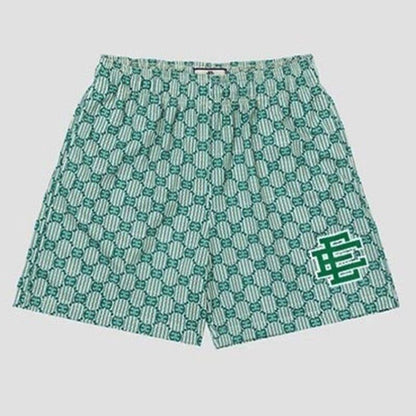 EE print shorts logo sweatpants mesh drawstring American shorts