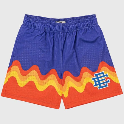 EE print shorts logo sweatpants mesh drawstring American shorts