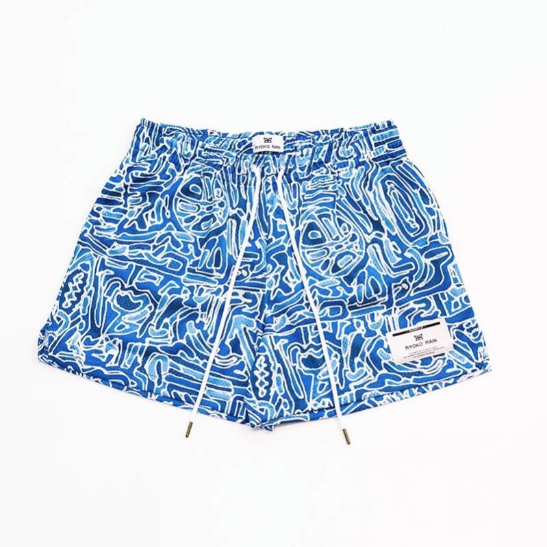 EE print shorts logo sweatpants mesh drawstring American shorts