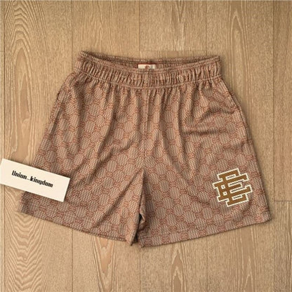 EE print shorts logo sweatpants mesh drawstring American shorts