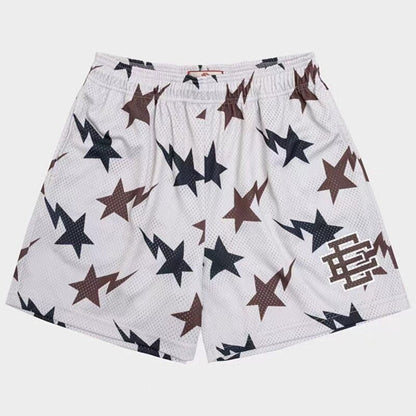 New EE American casual fitness shorts muscular men sports quarter pants mesh breathable style European and American stars with the same style