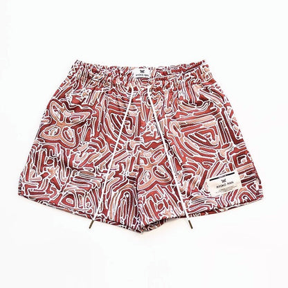 EE print shorts logo sweatpants mesh drawstring American shorts