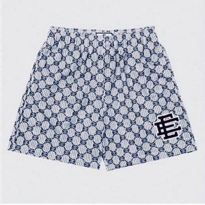 New EE American casual fitness shorts muscular men sports quarter pants mesh breathable style European and American stars with the same style