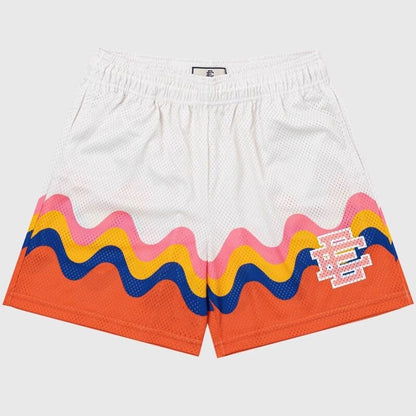 EE print shorts logo sweatpants mesh drawstring American shorts