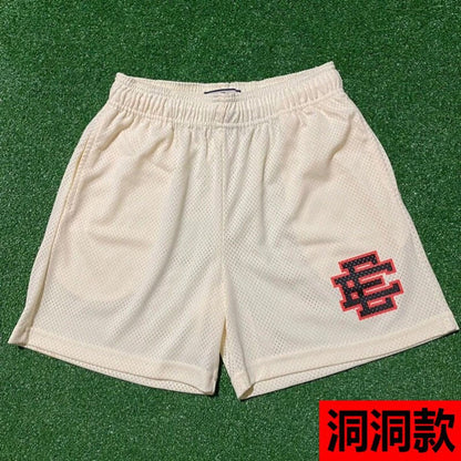 EE print shorts logo sweatpants mesh drawstring American shorts