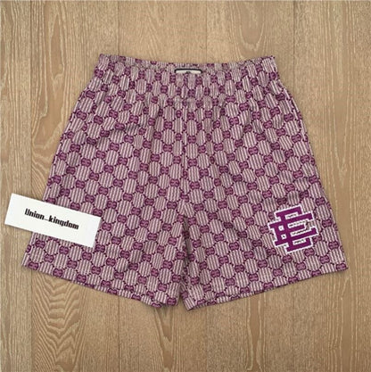 EE print shorts logo sweatpants mesh drawstring American shorts