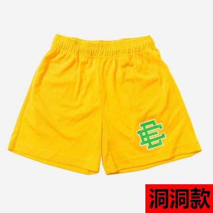 EE print shorts logo sweatpants mesh drawstring American shorts