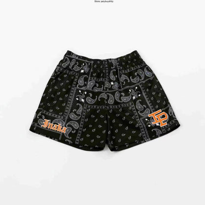 New EE American casual fitness shorts muscular men sports quarter pants mesh breathable style European and American stars with the same style