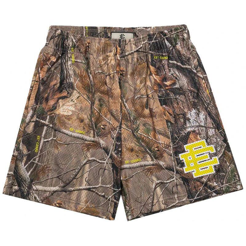 New EE American casual fitness shorts muscular men sports quarter pants mesh breathable style European and American stars with the same style