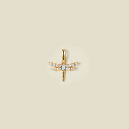 Opal Dragonfly Charm