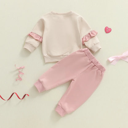 LOVE DAD Pink Bow Ruffle Outfit