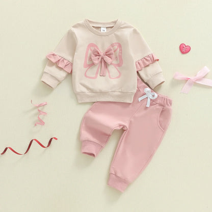 LOVE DAD Pink Bow Ruffle Outfit