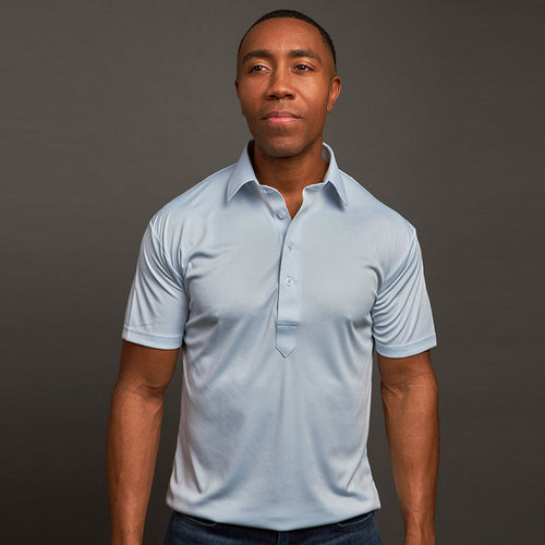 Semi-Spread Collar Polo Light Blue
