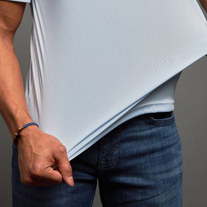 Semi-Spread Collar Polo Light Blue