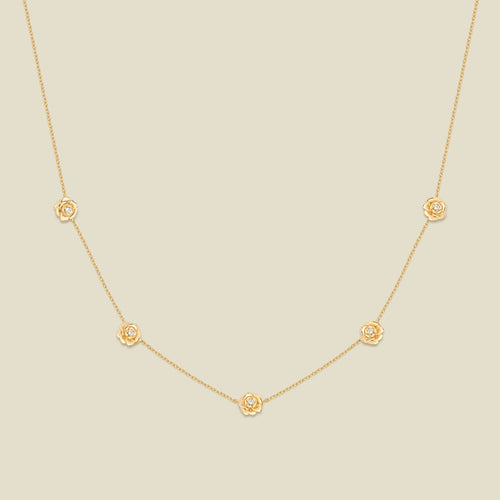 September CZ Birth Flower Station Necklace