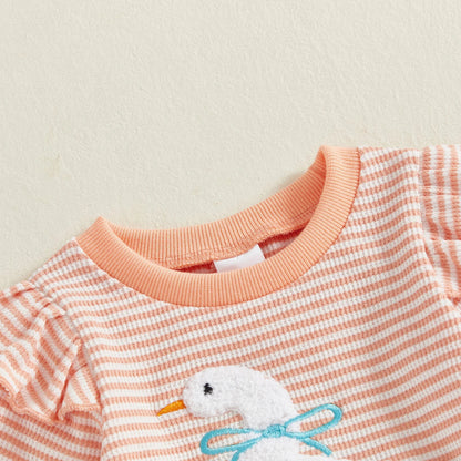 GOOSE Striped Ruffle Outfit