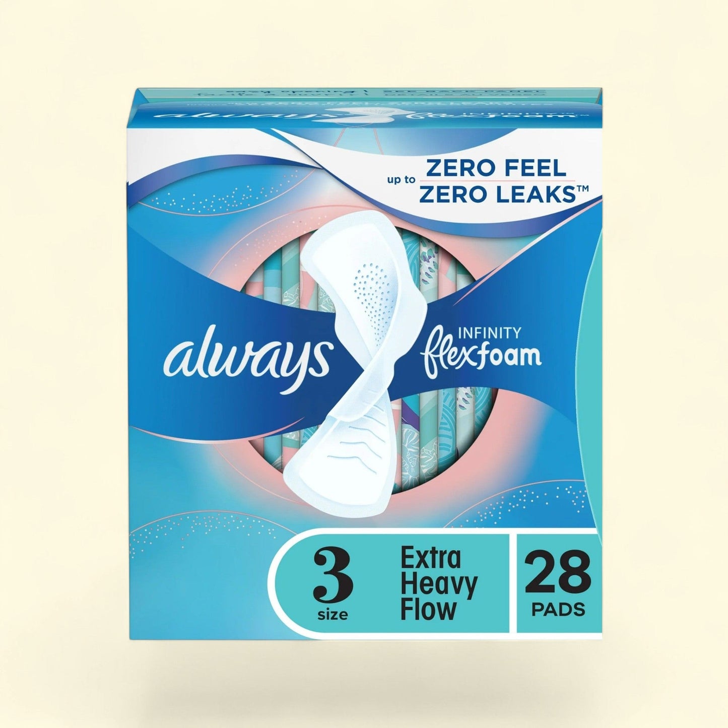 Always Infinity Feminine Pads, Size 3, 28 Ct