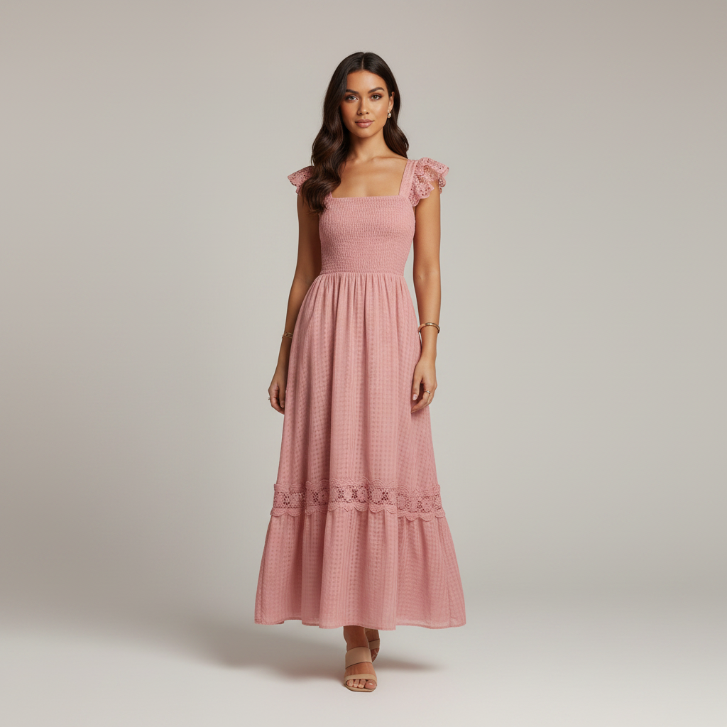 Lace Patchwork Sleeveless Dress